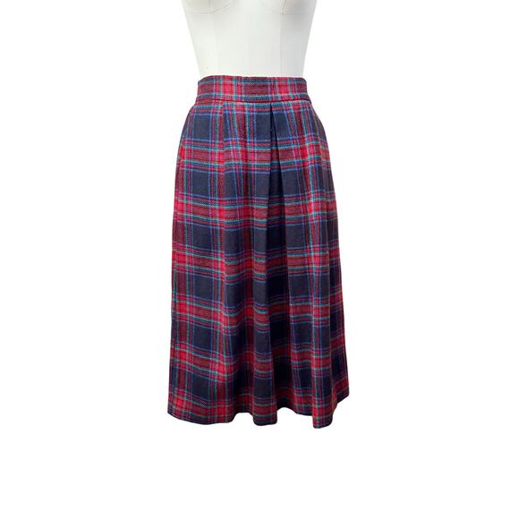 Vintage Plaid Wool Skirt Size M | Collectibles USA | Midi A-Line Winter Skirt - Picture 1 of 5